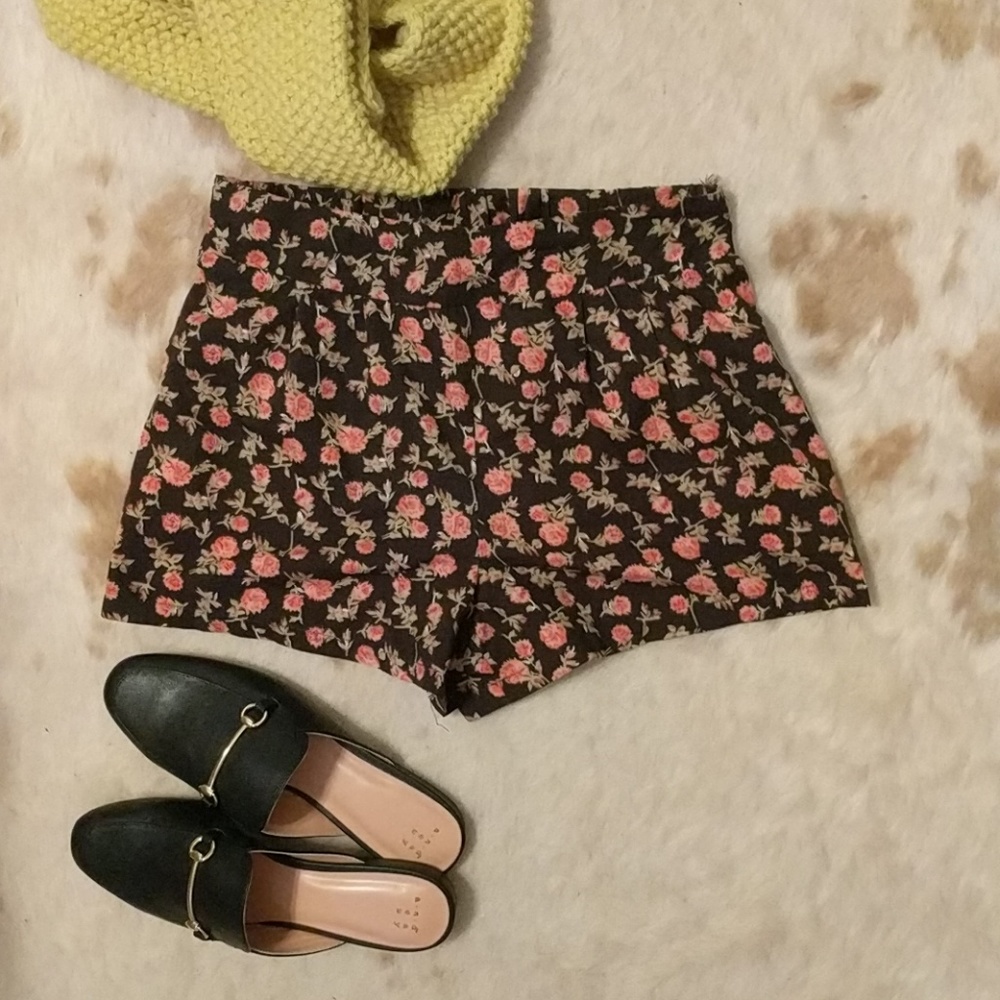 Charlotte Russe floral silk shorts